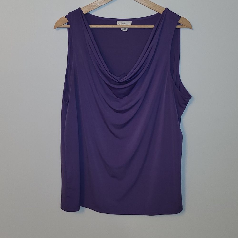 Croft & Barrow Purple Draped Sleeveless Tank Top